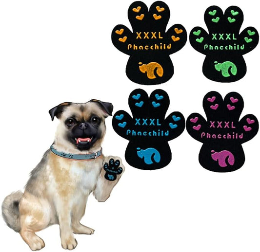 Dog Paw Pads Anti-Slip Grips,Dog Paw Protectors for Senior Dogs on Hot Pavement,Provides Traction to Keep Them from Slipping on Smooth Floors 20 sets-80 Pads Multicolor XXXL