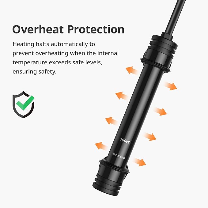 NICREW 200W Aquarium Heater with Temperature Adjustable Controller & Dual Sensors, 30-50 Gallon Submersible Fish Tank Heater, Overheat Protection