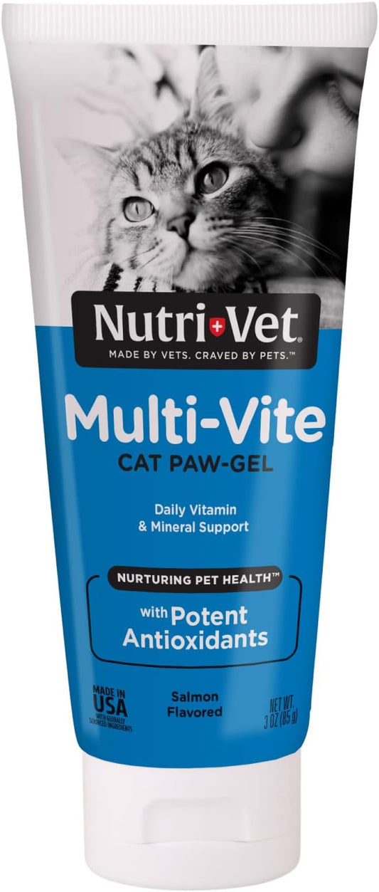 Nutri-Vet Multi-Vite Paw Gel for Cats, Daily Vitamin, Kitten Supplies, Immune Support, Cat Vitamin, Potent Antioxidants, Senior Feline Supplements, 3 oz