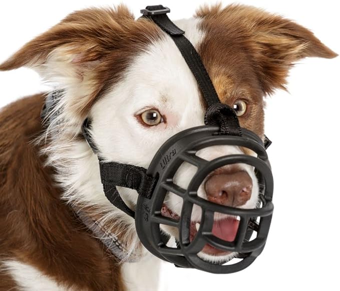 BASKERVILLE ULTRA MUZZLE - Patented Humane Design, Breathable, Dog can Pant and Drink, Adjustable, Padded, Training Muzzle for Medium-sized Dogs, Prevents Biting, Wildlife Scavenging (Size 3, Black)