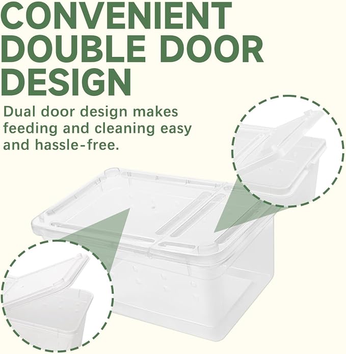8 PCS Reptile Terrarium Plastic Clear Enclosure Portable Reptile Transport Box for Snakes, Frogs, Lizards, Insects, Scorpions, Geckos, Spiders Perfect Reptile Enclosure.