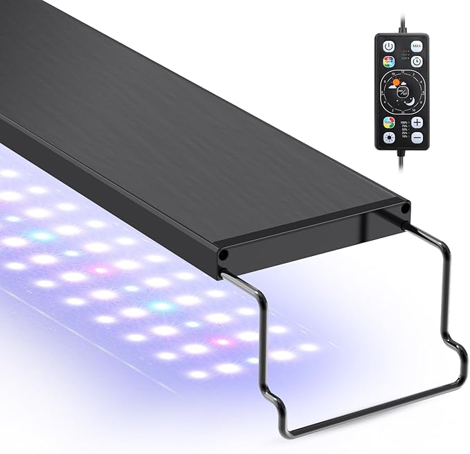 hygger Aquarium LED Light Fish Tank Full Spectrum Lighting with 24/7 Day-Night Cycle Mode & Auto On/Off Timer, 7 Colors Options, Dimmable, Extendable Bracket for 24~30in Freshwater Tank