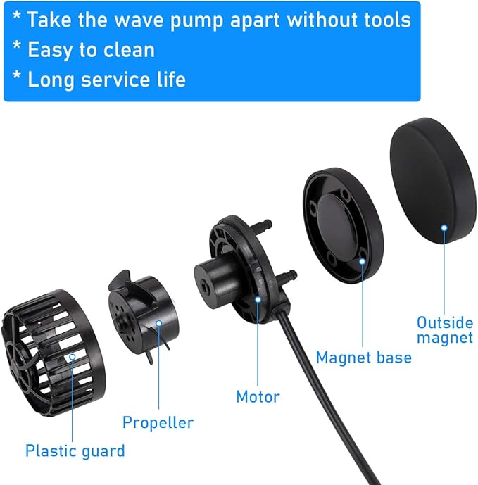 hygger Quiet Magnetic Aquarium Wave Maker, 1600GPH DC 12V Powerhead with Digital Led Display Controller, Submersible Water Inverter Circulation Pump for Fish Tank 3-25 Gallon