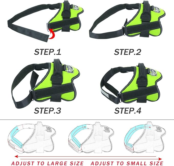 Bolux Dog Harness, No-Pull Reflective Dog Vest, Breathable Adjustable Pet Harness with Handle for Outdoor Walking - No More Pulling, Tugging or Choking Small (Pack of 1) Green