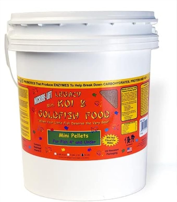 MICROBE-LIFT MLLMPSM Mini Floating Fish Food Pellets for Ponds, Water Gardens, and Fountains, for Small Live Goldfish and Koi, 17 Pounds