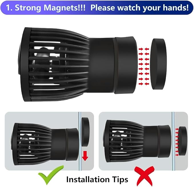 CONQUERALL 28W DC 24V Wave Maker 660-4700GPH Marine Aquarium Reef Powerhead 10-Speed Flow Controllable Multi Wave More Energy Saving Suit for Tropical Fish and Reef Tank