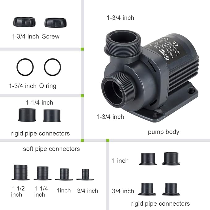 Hygger 2650GPH Quiet Submersible and External 24V Water Pump, with Controller (30%-100% Settings), Powerful Return Pump for Fish Tanks, Aquariums, Ponds, Fountains, Sump, Hydroponics (80W, 19.7ft)