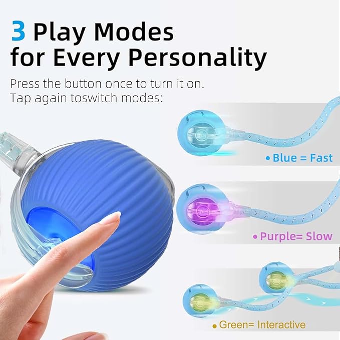 Speed 2.0 Tail Interactive Cat Toys for Indoor Cats, Chirping & Motion Activate Cat Toy, Smart Kitten Rolling Ball Moving Ball Toys, Rechargeable Dog Cat Bal l for Enrichment Exercise (Green)