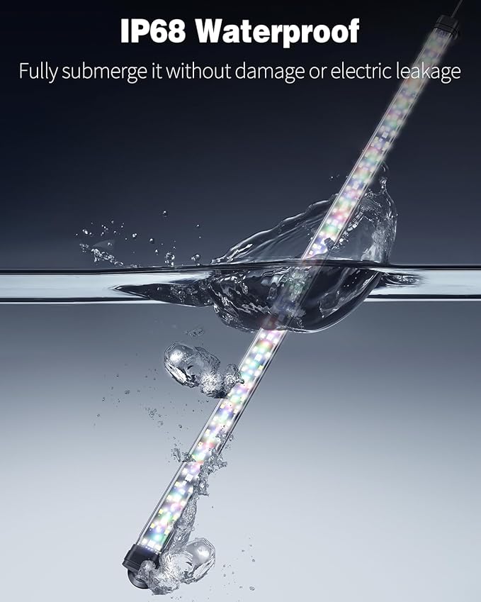 Pawfly 14W Aquarium LED Light 28 Inch 24/7 Fish Tank with Full Spectrum Brilliant White Blue Red Green Lights Multi-Colored LEDs with D/N Mode Single Color Effect Timer and Adjustable Brightness