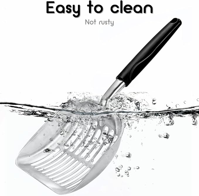 Cat Litter Scoop - Sturdy Mesh Scooper,Long Handle Cat Scooper,Aluminum Alloy Sifter Metal Scoop,Poop Sifting,Mesh shovel,Suitable for Cat Litter Box,Christmas GiftSuitable for Cat Litter Box