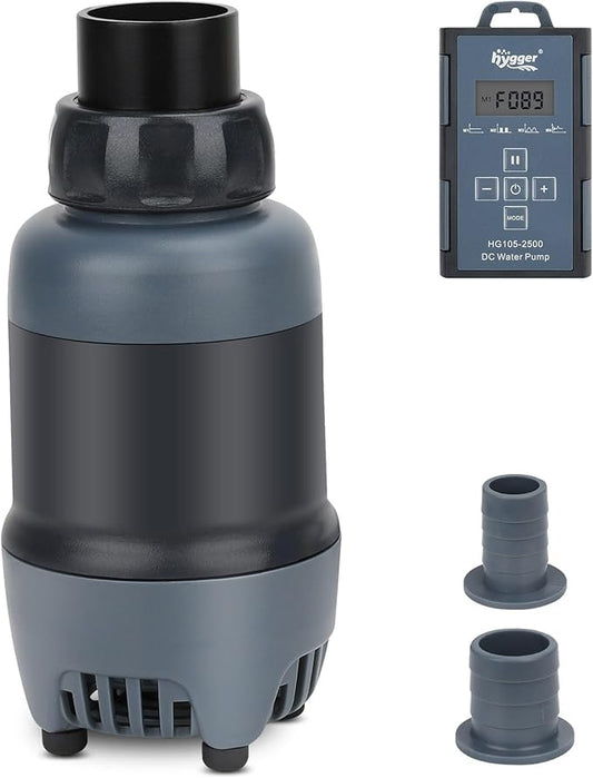 hygger 24V DC Aquarium Water Pump, 925GPH 35W 11.5FT Submersible Pump With Controller, Water Fountain Pump with 3 Nozzles for Fish Tank, Pond, Aquarium, Statuary, Hydroponics