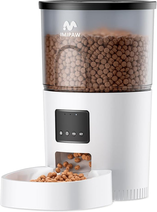 Automatic Cat Feeder - 3L Pet Dry Food Dispenser with Timed Programmable Portion Control, Dual Power Backup, Easy Set Up, 10 Meals Per Day for Cats and Puppies（Remote Not Supported）