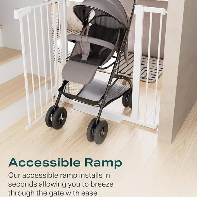 Cumbor 36" Extra Tall Baby Gate for Dogs and Kids with Wide 2-Way Door, 29.7-40.6" Width, and Auto Close Personal Safety for Babies and Pets, Fits Doorways, Stairs, and Entryways