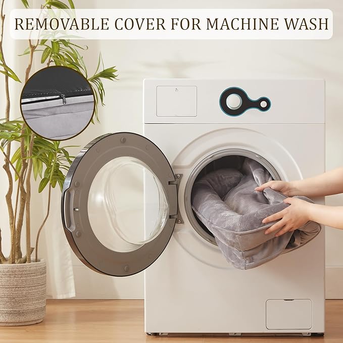 Bedfolks Orthopedic Dog Bed, Waterproof Dog Sofa Bed for Small Dogs & Cats, Egg Foam Pet Couch Bed with Removable Washable Cover and Nonslip Bottom, Light Grey