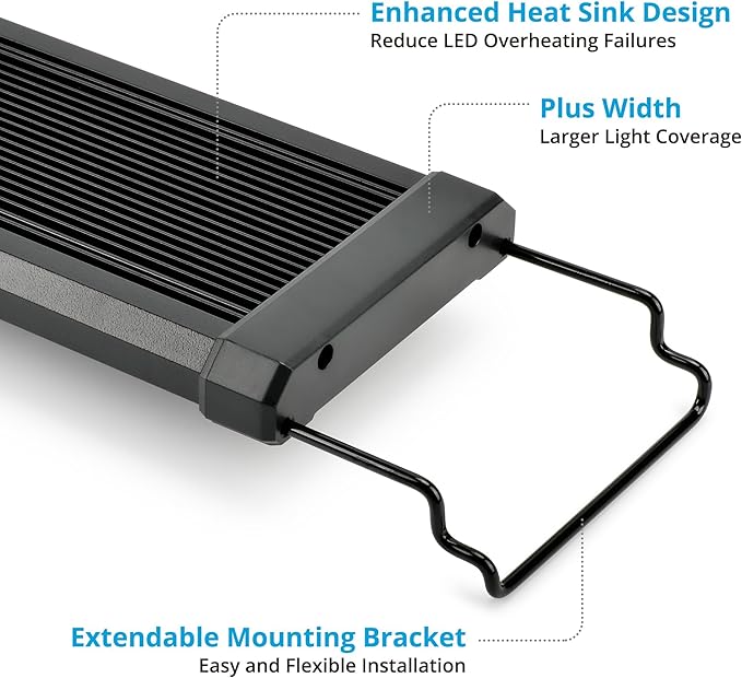 NICREW ClassicLED Plus LED Aquarium Light with Timer, 15 Watts, for 18 to 24 Inch Fish Tank Light, Daylight and Moonlight Cycle, Brightness Adjustable