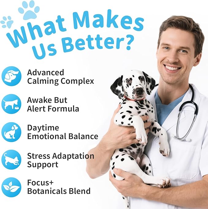 Calming Chews for Dogs – Calming Treats for Anxiety, Stress, Separation, Travel&Thunder, Relaxation & Focus Support with L-Theanine, Valerian Root, Chamomile & Ashwagandha, Chicken Flavor, 90Ct