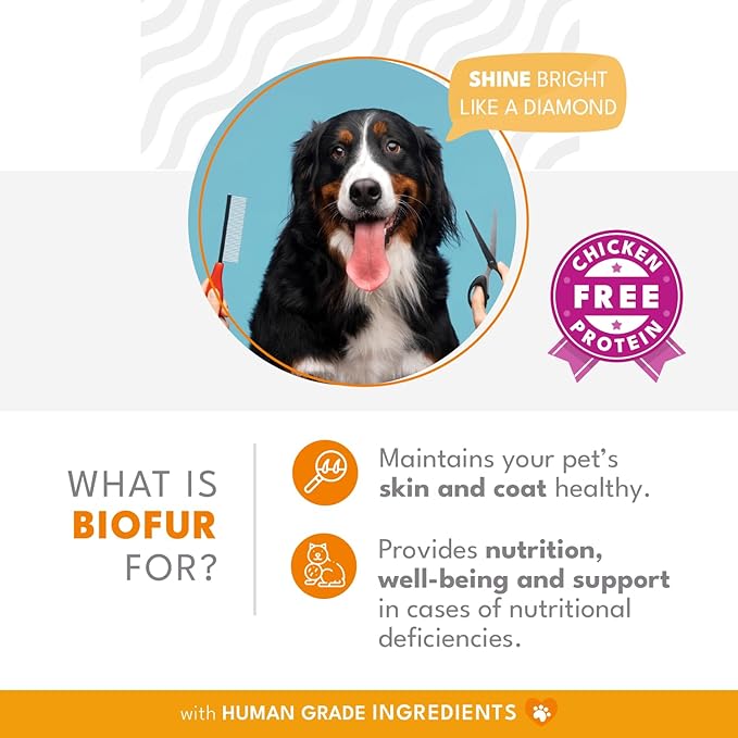 BIOFUR: Omega 3 Supplement for Cats & Dogs - Puppy Essentials & Dog Allergy Relief - Vitamins, Minerals for Feline & Canine Skin, Coat Health, Nutrition, Well-Being, Orange