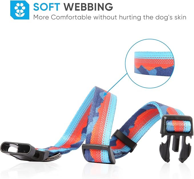 HEELE Dog Collar, Adjustable Soft Dog Collar for Small Medium Large Dogs,Floral Patterned Puppy Collars with Quick Release Buckle M Length 13.39''-20.87''