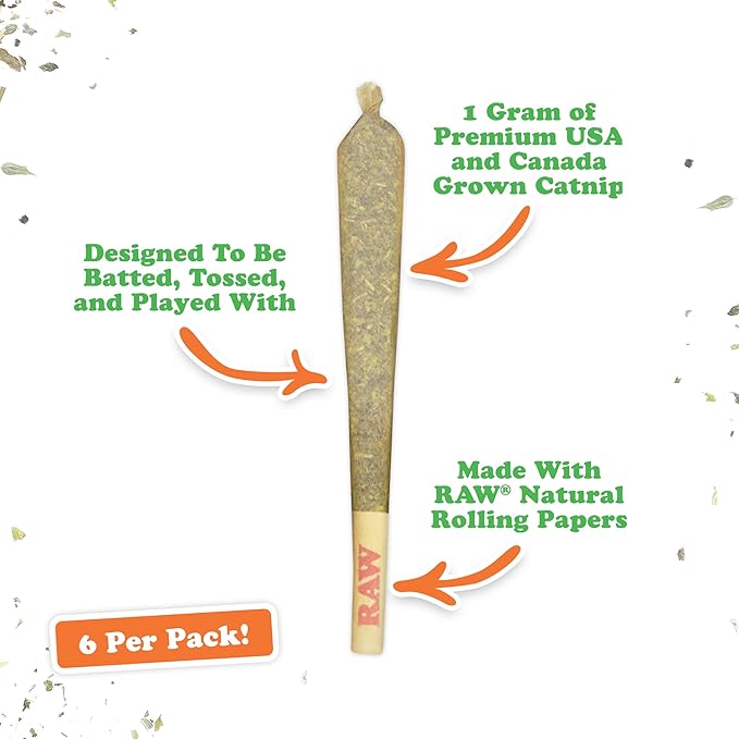 Meowijuana Get Higher Bundle | Get Higher Kite Refillable Toy, King Size Catnip Joints, and Whisker Tickle | Hand Harvested and Rolled Dried High Potency Catnip | Grown in North America