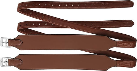 Exion Wide Stability Stirrup Leathers for English Saddles | Premium Cowhide Leather | Enhanced Leg Stability & Comfort | Sizes: 48" to 62"