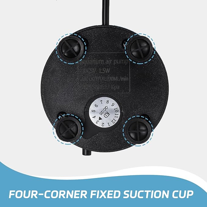 Nano Silent Aquarium Air Pump, Portable USB air Pump with Accessories, Suitable for 1-15 Gallon Fish Tanks, 200ml per Minute