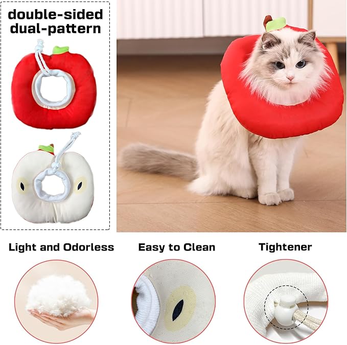 Cat Cone Collar Soft Kitten Donut, Cat Cones to Stop Licking After Surgery and Scratching, Waterproof Elizabethan e Collar for Cats After Neuter, Adjustable Comfy Cats Neck Cone Pillow for Kitty