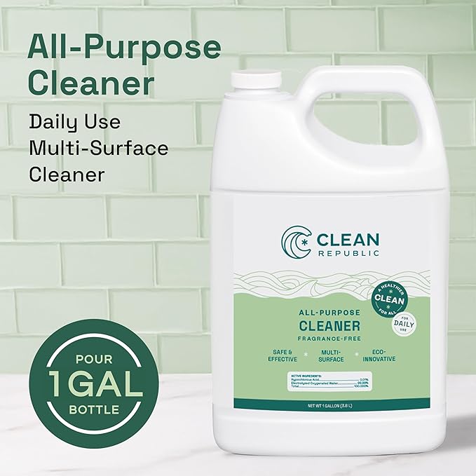 Clean Republic All-Purpose Cleaner, Daily Use Cleaner for Kitchens, Bathrooms, and More, 1 Gallon Bottle