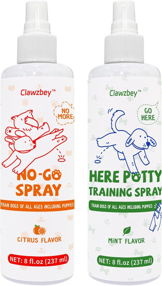 Dog Potty Spray Set, No-Go Spray & Potty Training Spray, Puppy Essentials, Stops Urination & Marking, Indoor and Outdoor Use (8 fl oz) Large Capacity, More Suitable for Multi-Dog Households