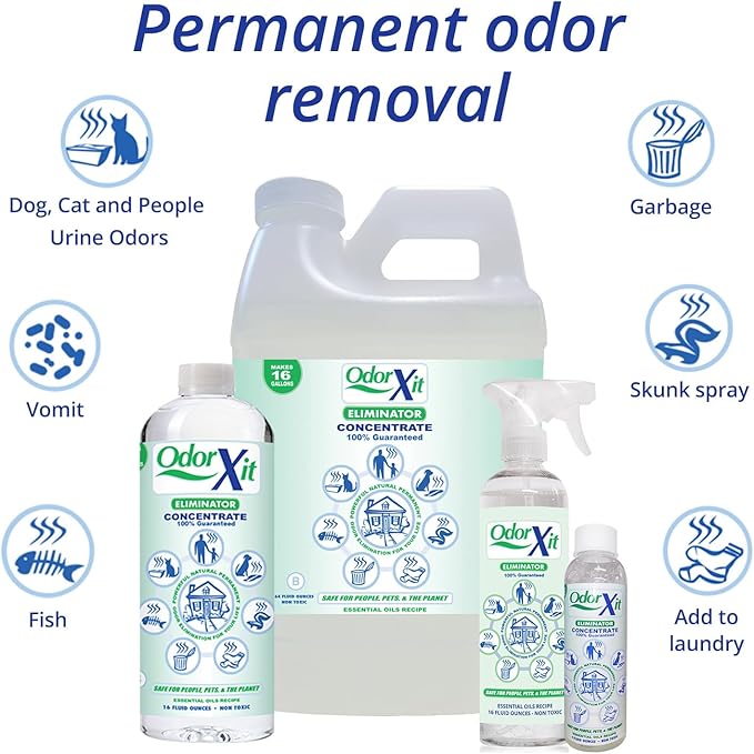 Concentrated Pet Urine Odor Eliminator, Ideal for Cat, Dog Poo and Urine Smell, Versatile & Natural Odor Neutralizer for Home and Outdoor Use, Deodorizer & Absorber, Concentrate, 64oz