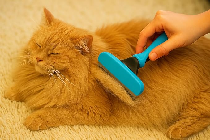 Large Pet Grooming Brush - Deshedding Dematting Tool, Undercoat Deshedding for Dogs & Cats, Extra-Wide and Curved Grooming Brush & Deshedder Comb for Long Hair, Reduces Shedding