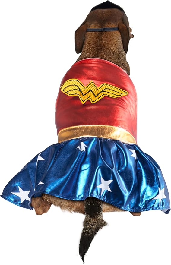 DC Comics: Wonder Woman Pet Costume for For Dogs or Cats by Rubies, Medium