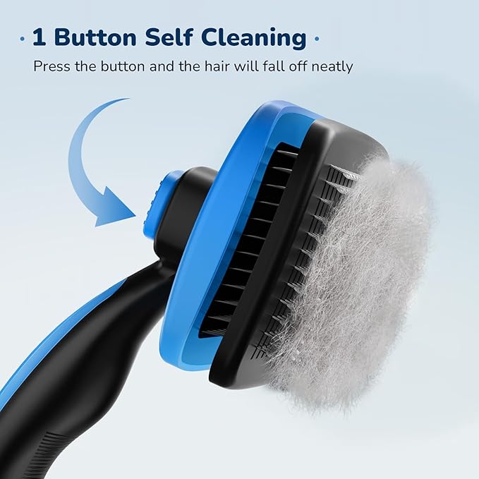 Pecute Self-Cleaning Slicker Brush for Dogs, Cats, Lightweight Dog Brush for Shedding Massaging Grooming, Cat Brush Gently Removes Loose Fur Undercoat for Dogs Cats Rabbits of All Hair Types