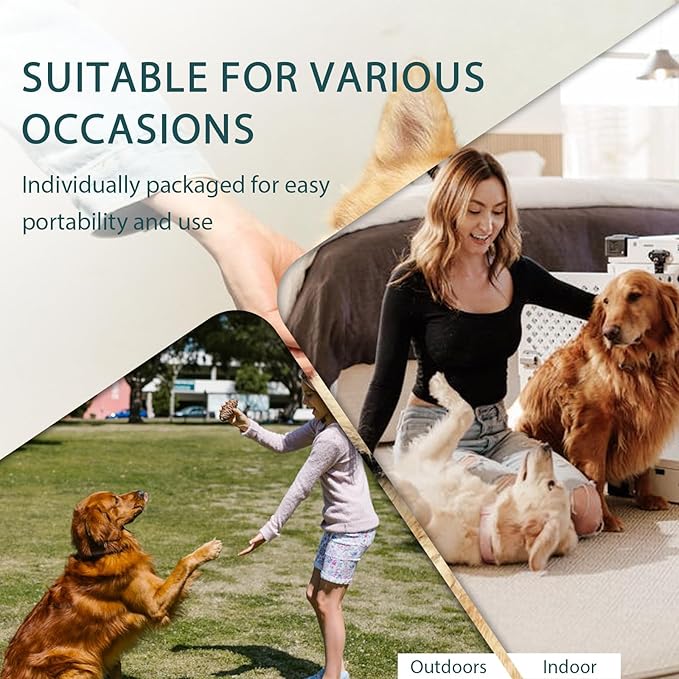 WLP Pet Glove Wipes for Dogs & Cats, Cleaning Deodorizing Hypoallergenic Hydrating Grooming Wipes, Individually Wrapped, Enriched with Aloe & Jojoba Oil for Daily Care, Traveling (12 PCS)