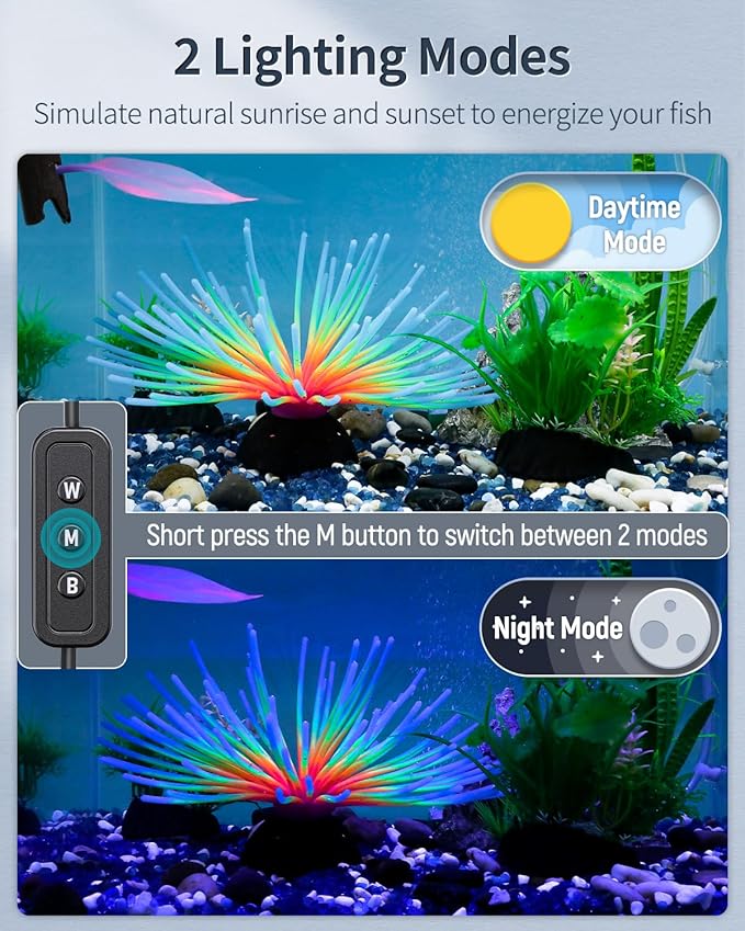 Pawfly 21W Aquarium LED Light for 30 to 36 Inch Fish Tanks Extendable Fish Tank Light with Full Spectrum Brilliant White Blue Red Lights with Daytime & Night Modes and Adjustable Brightness