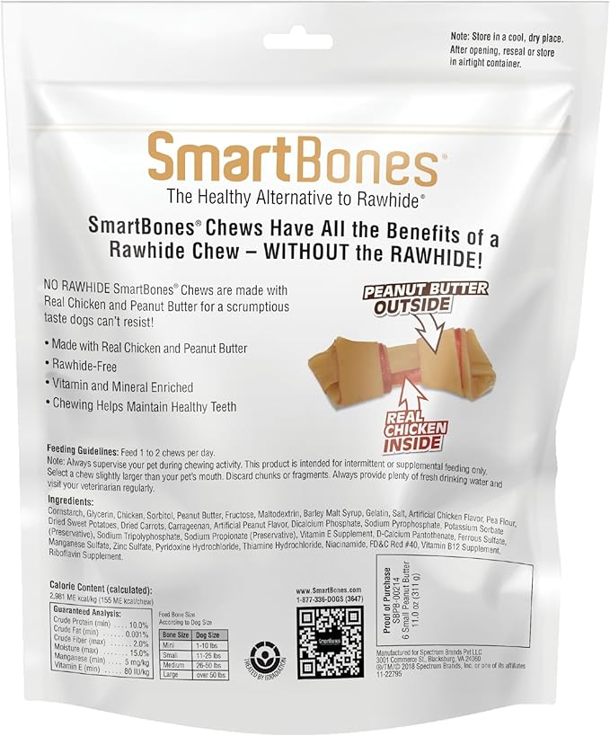 SmartBones Small Chews, Treat Your Dog to a Rawhide-Free Chew Made with Real Meat and Vegetables