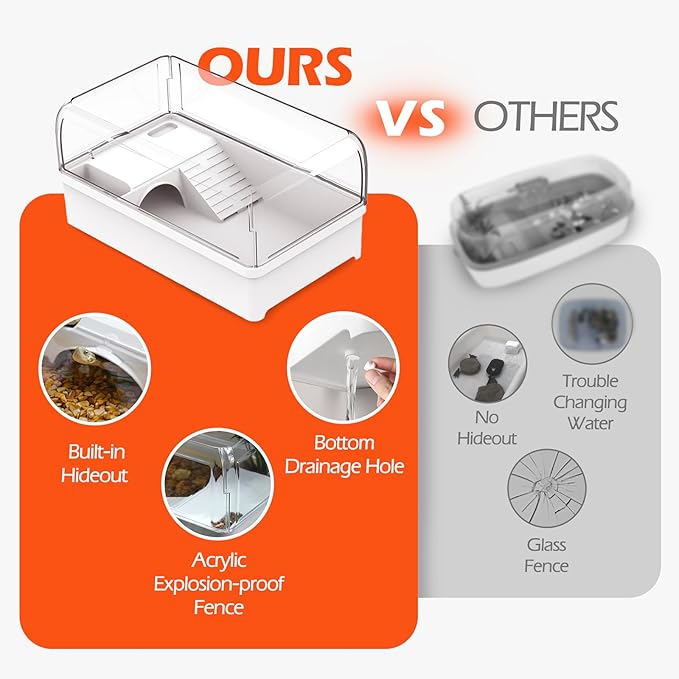 AZV Turtle Tank Habitat Kit,Complete Aquatic Tortoise Starter Enclosure with Filter,Basking Platform with Hideout,Multi-Function Area,Drainage,Plants and Lamps,Perfect for Red Eared Slider Aquarium