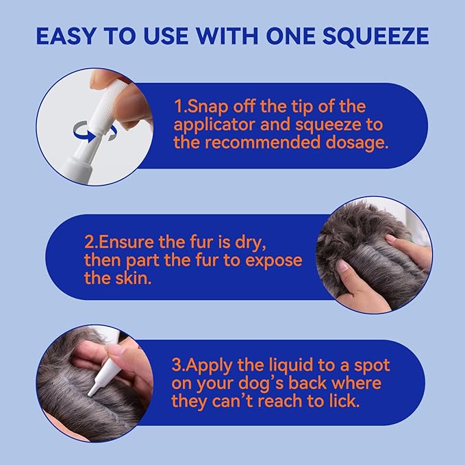 Flea and Tick Prevention for Dogs, Addcool Dog Flea and Tick Treatment, Flea & Tick Control Topical Drops, 3 Doses, Vet-Recommended(23-44 lbs)