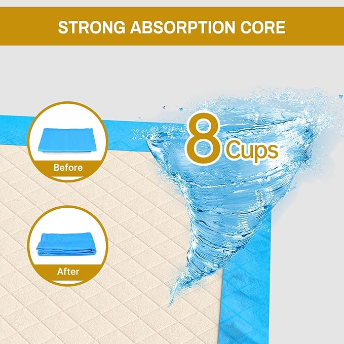 Gardner Pet Ultra Absorbent Thicker Dog Pee Pads Extra Large XL 28"x34" Leak-Proof Odor-Control Blue Puppy Training Pads Full Edge-Wrapping Pad for Dogs Dogs, Puppies, Doggie, Cats, Rabbits - 18 Ct