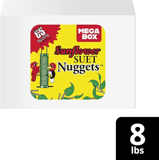 C&S Sunflower Suet Nuggets, Suet Nuggets for Wild Birds, 8 Lbs