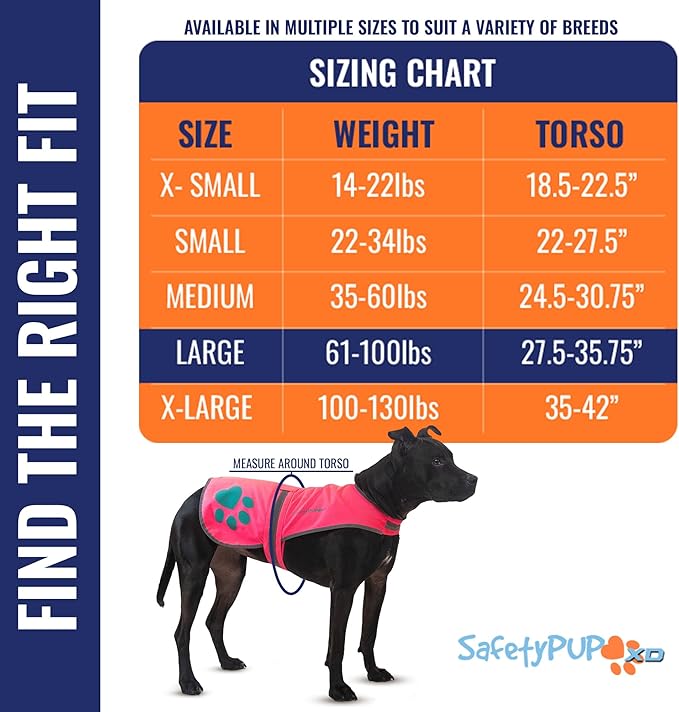 Dog Reflective Vest – Hi-Vis Fluorescent Visibility That Helps to Safeguard Your Pet On/Off Leash in Urban & Rural Areas (Pink, Large)