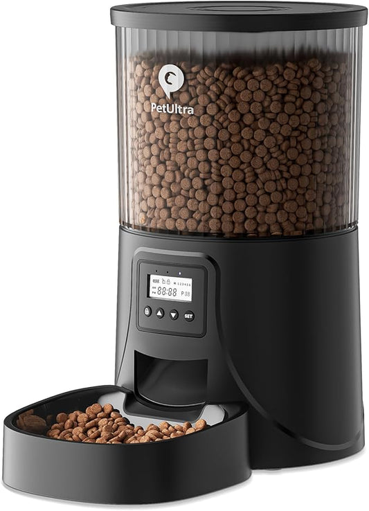 Automatic Cat Feeder: 4L Timed Cats Food Dispenser Programmable 1-6 Meal for Cat and Small Medium Dog- Auto Pet Feeder Easy to Set Up Dual Power Supply with Desiccant Bag| Detachable Washable