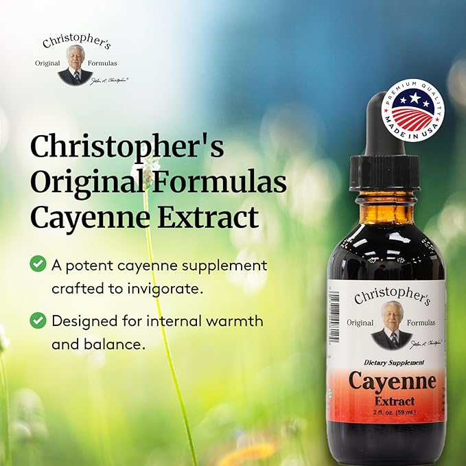 Christopher's Original Formulas Cayenne Extract - 2 fl oz Liquid | Premium Herbal Supplement for Wellness