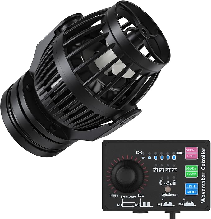 Uniclife Aquarium Wave Maker for 120-300 Gallon Fish Tanks 3400 GPH Adjustable Circulation Pump with Controller and Strong Magnetic Suction Base Submersible Power Head for Fresh and Salty Water