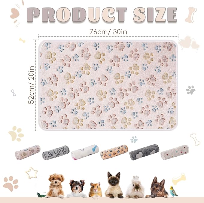 6 Pack Guinea Pig Cage Liner, Washable Guinea Pig Fleece Blankets Beding Accessories, Flannel Throw Warm Sleep Mat, Pet Pee Pads for Small Animal Hamster Rabbit Puppy Cat (30x20 Inch)