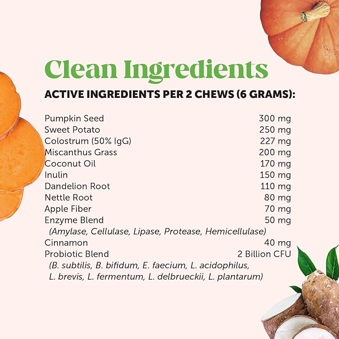 Dog Scoot Stopper - Complete Anal Gland Support with Fiber, Prebiotics & Probiotics - No Scoot for Dogs (90 ct)