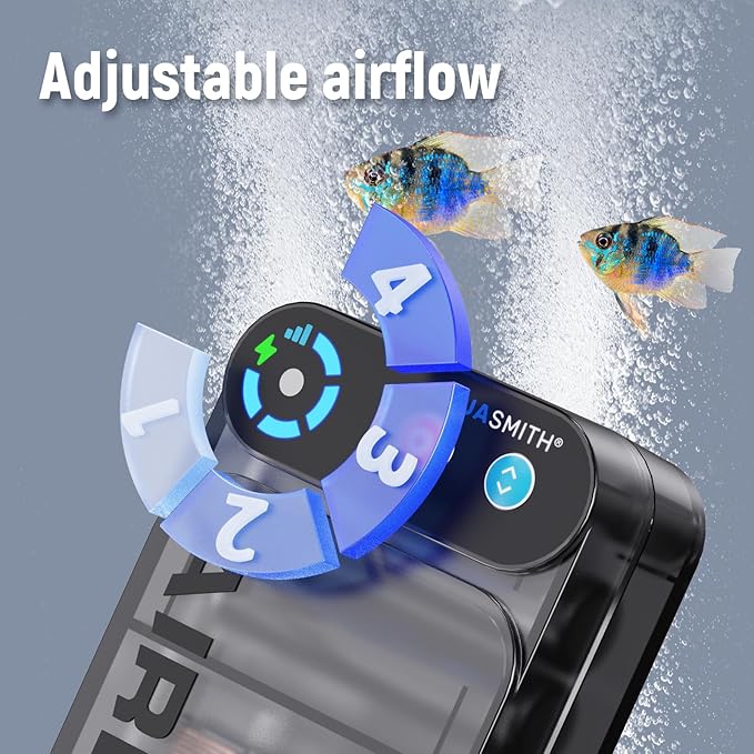 Live Bait Aerator,Ultra-Long Battery Life,Rechargeable Aquarium Air Pump 4w/64GPH(4000mAh Dual Hole) IPX4 Magnetic Charging Design,Suitable for Fishing Enthusiasts,with Hose and Stone
