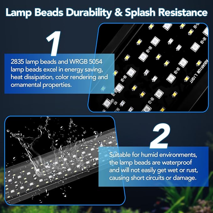 hygger Sun Moon LED Aquarium Light, Full Spectrum Fish Tank Light Day-Night Dual Timer, Adjustable 6 Timer 10 Brightness 8 Colors for Planted Freshwater Tank (20W for 18~24in Long Tank)