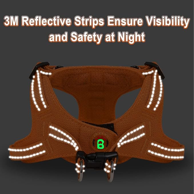 Dog Harness Step in Dog Vest Harness, Reflective Adjustable Puppy No Pull Harness Breathable Soft for Small and Medium Dogs Cats, Orange, XS