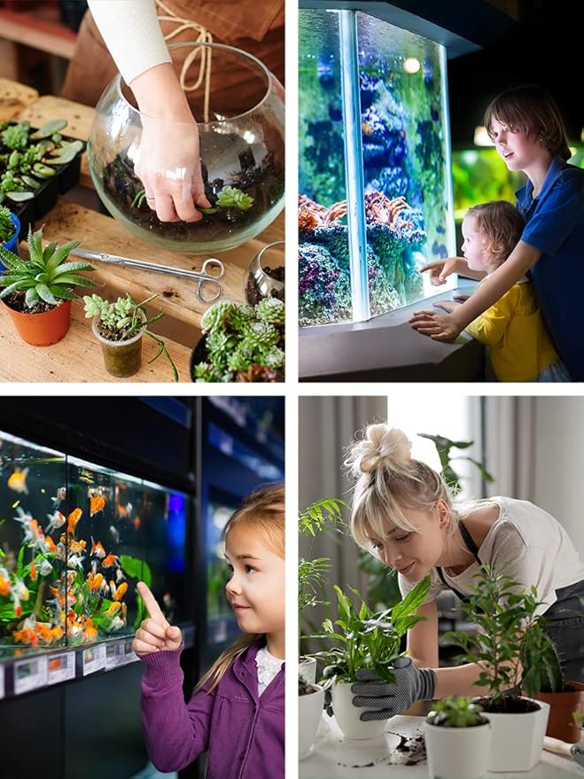 Mandala Crafts Rainbow Stainless Steel Aquascaping Tools Kit – Aquarium Plant Tools with Tweezers and Scissors for Fish Tanks, Hospital Tanks, Goldfish Bowls, Aquariums, and Terrariums