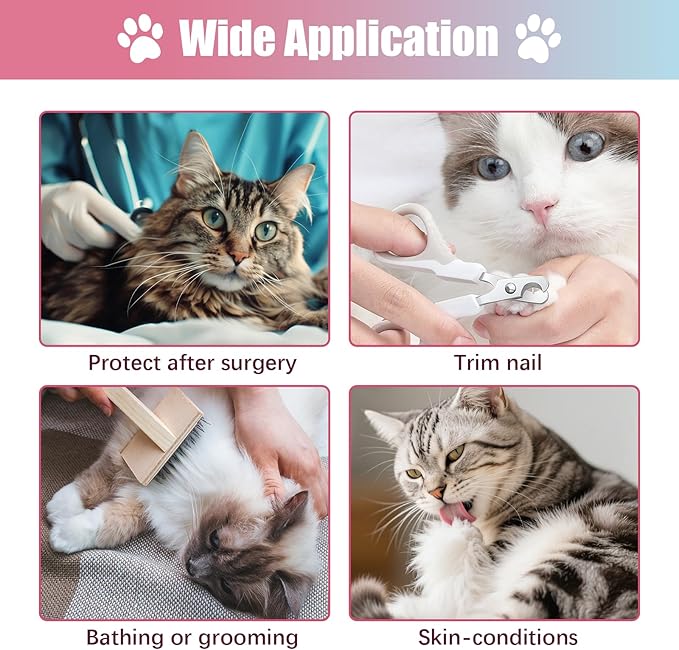 Cat Cone Collar Soft, Adjustable Cat Recovery Collar to Stop Licking After Surgery Protective E Collar for Cats Small Dogs, Dounut M